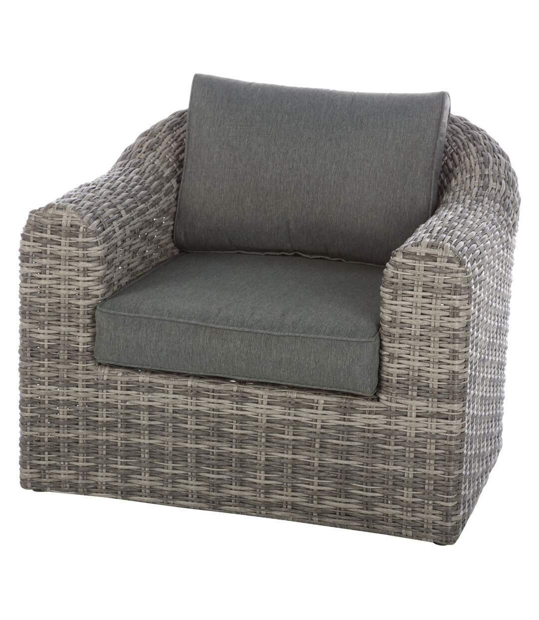 Fauteuil salon de jardin en résine tressée Moorea - Gris ombre