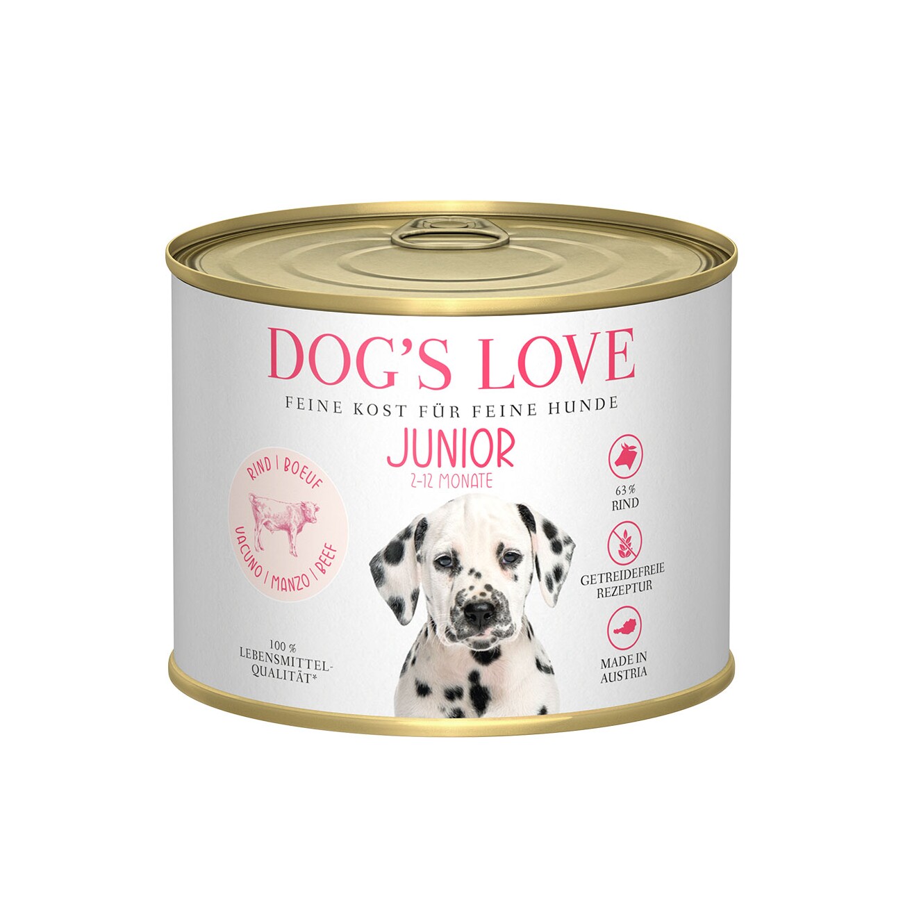 DOG'S LOVE Junior mit Rind und Karotten 6x200 g