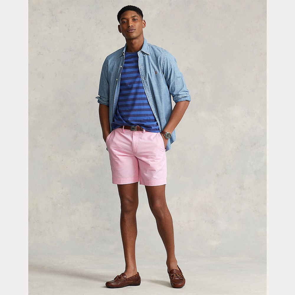 Stretch Straight Fit Chino Shorts Herre Rosa
