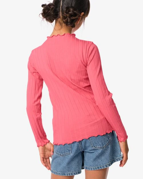 t-shirt enfant avec côtes rose