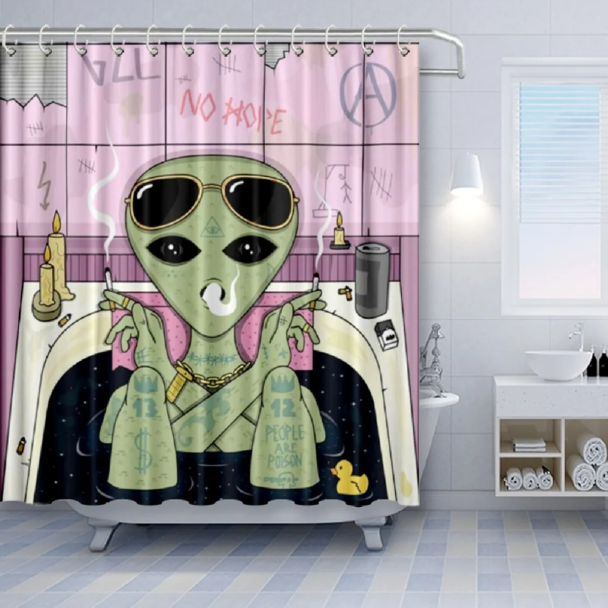 Universal Rideaux de douche - Fumée extraterrestre