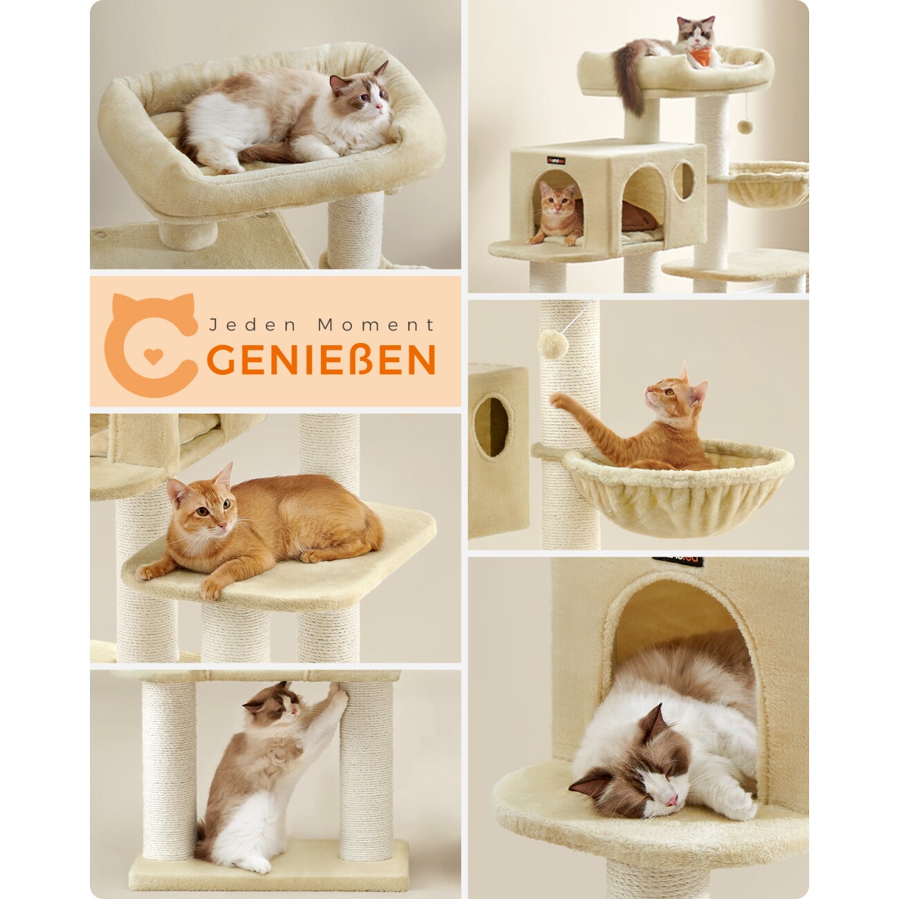 FEANDREA Kratzbaum 112cm beige beige
