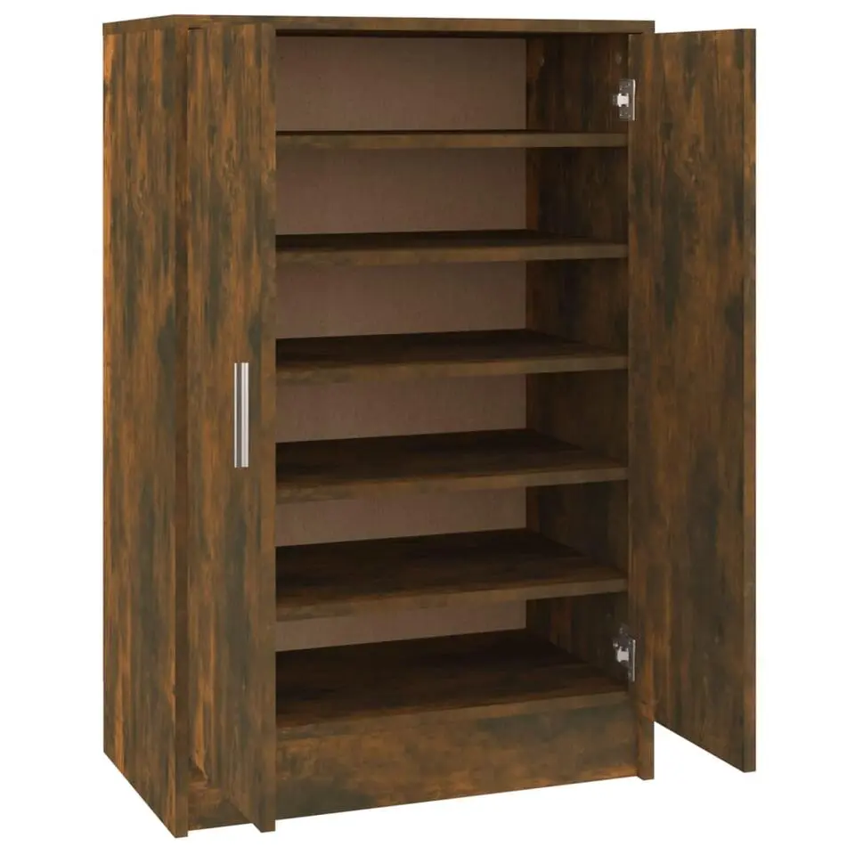 vidaXL - Schoenenkast - Gerookt eikenkleurig - Bewerkt hout - 60 x 35 x 92 cm