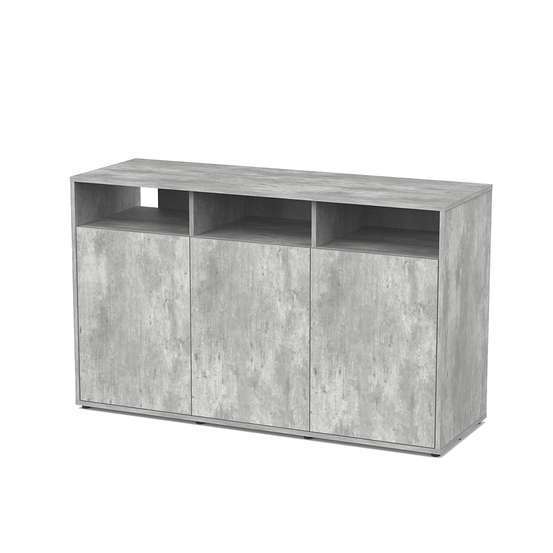 Meuble pour terrarium avec portes Béton L.132xP.45xH.80cm