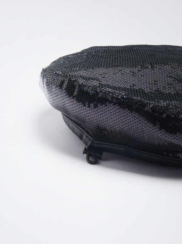 Boina Con Lentejuelas - Negro