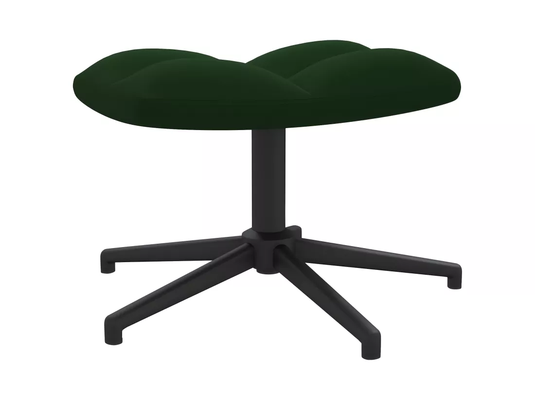 Chaise de relaxation avec repose-pied Vert foncé Velours