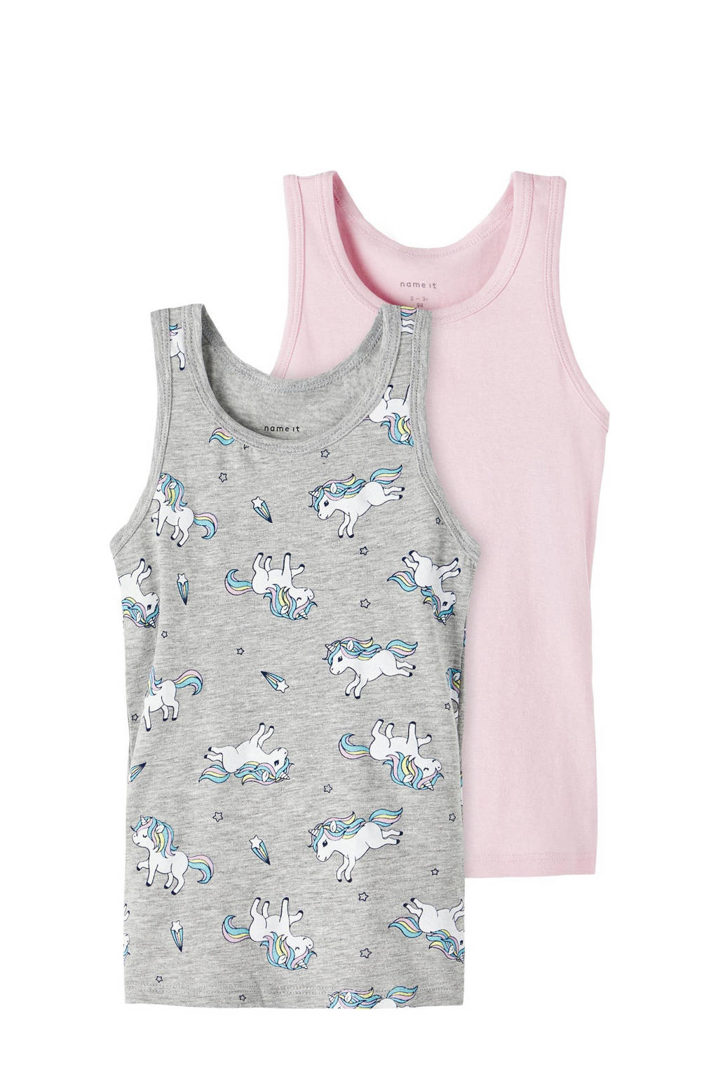 hemd NMFTANK TOP - set van 2 grijs melange/roze