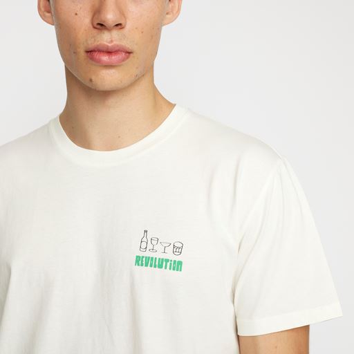 Revolution Printet T-shirt, Offwhite, M