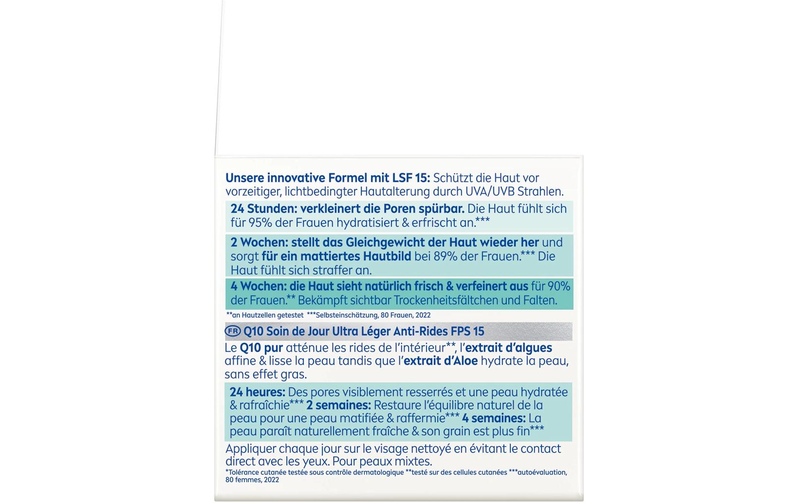 Tagescrème Care Q10 LSF 15 50 mlLeichte Anti-Falten Tagespflege