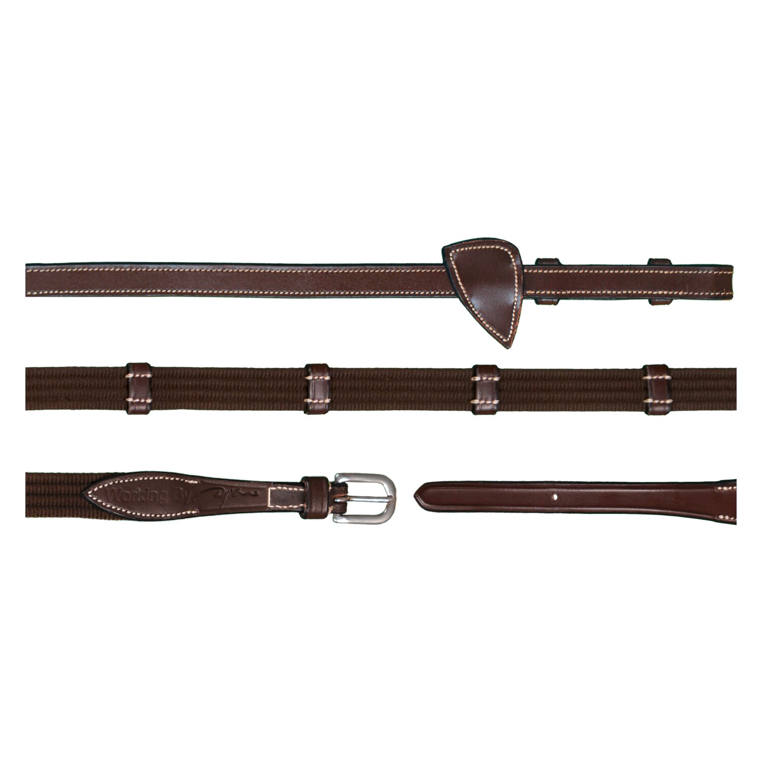 Dy'on Gurtzügel mit 9 Lederstegen WORKING COLLECTION  - braun - Warmblut