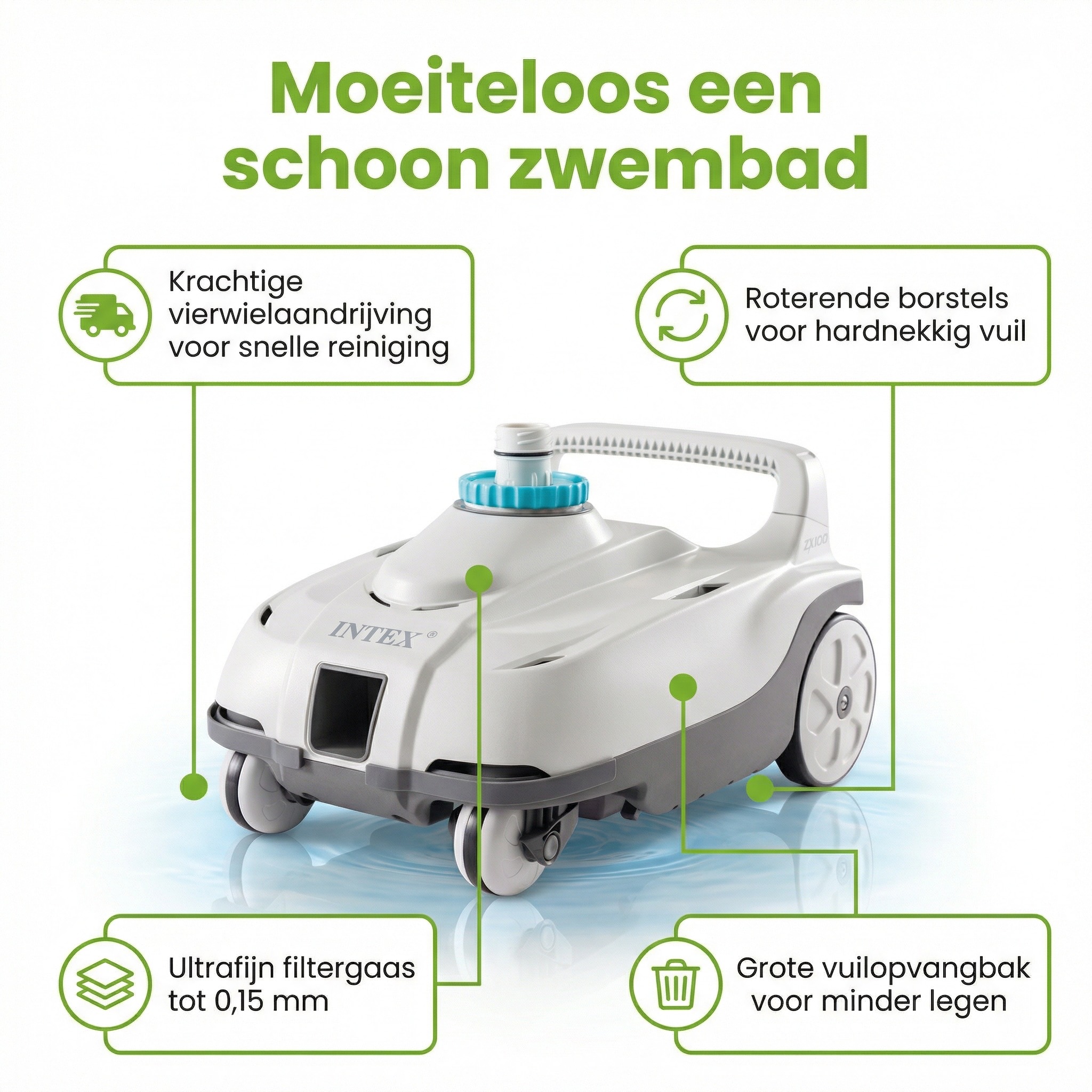 Intex zx100 automatische zwembadstofzuiger