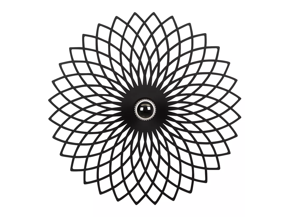 Applique murale en métal - D. 50 cm - Noir - FOLINA