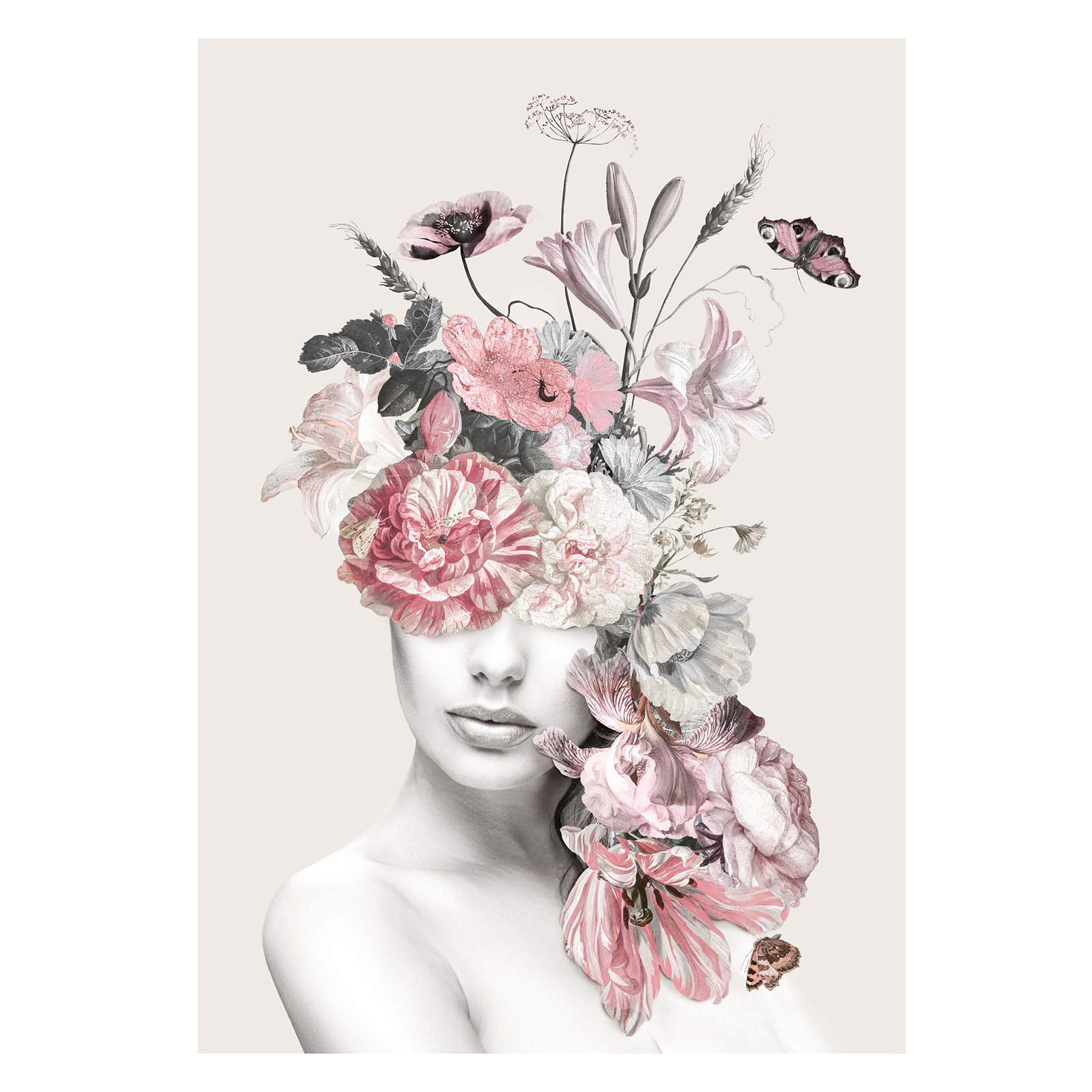 Gerahmtes Bild FLORAL LADY SWEET - 50x70 cm