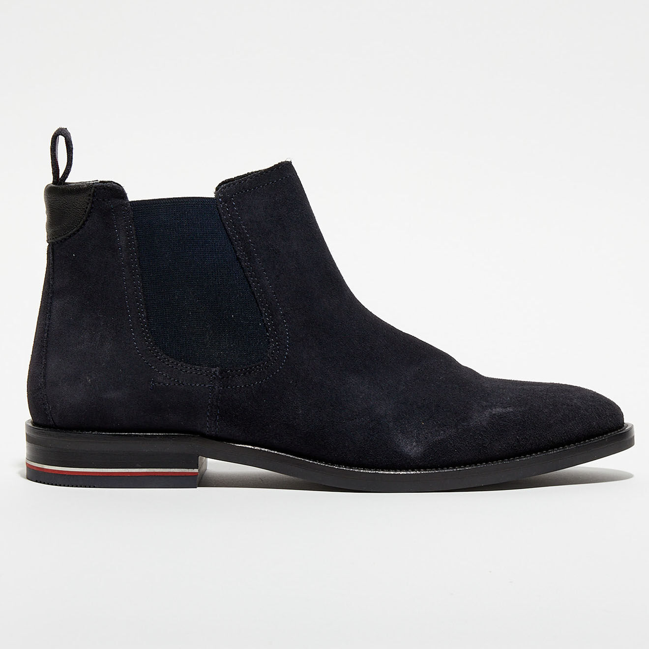 Tommy Hilfiger Chelsea boots en Velours de Cuir Signature bleu marine