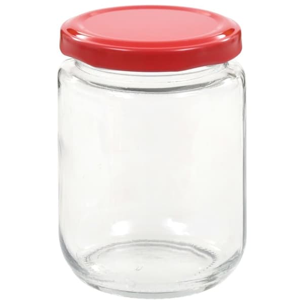 vidaXL Syltetøyglass med røde lokk 96 stk 230 ml