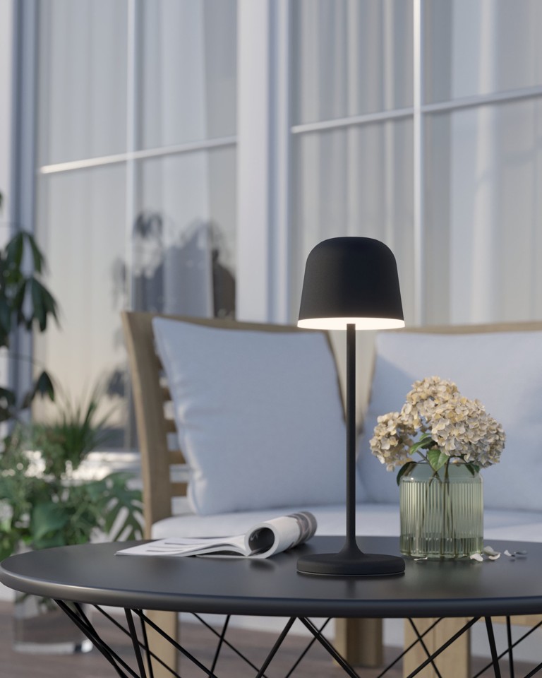 EGLO - MANNERA BORDLAMPE - Sort - Height: 34 cm, Diameter: 11 cm