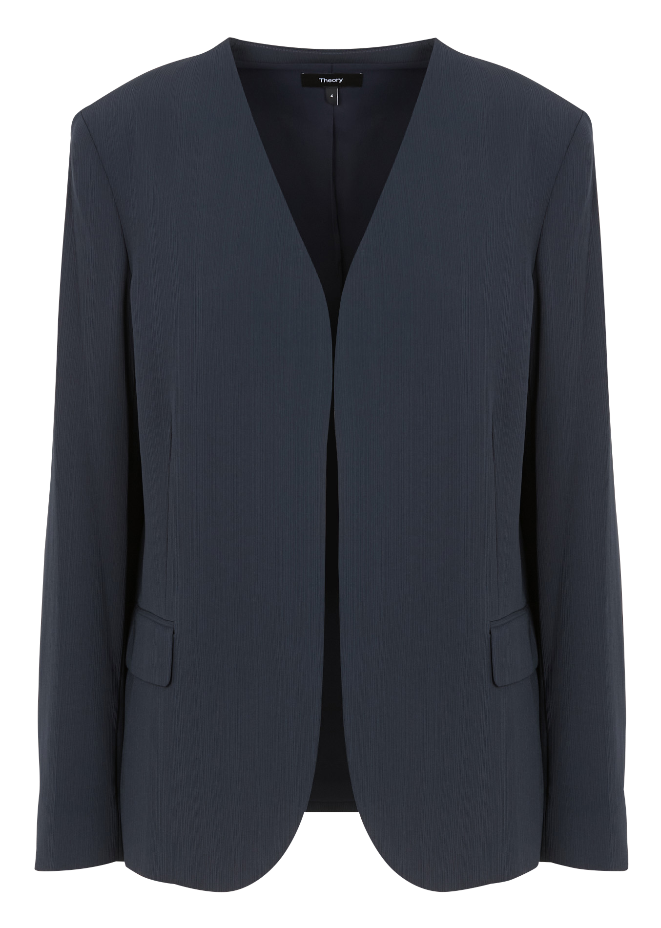 Veste blazer col V| Bleu
