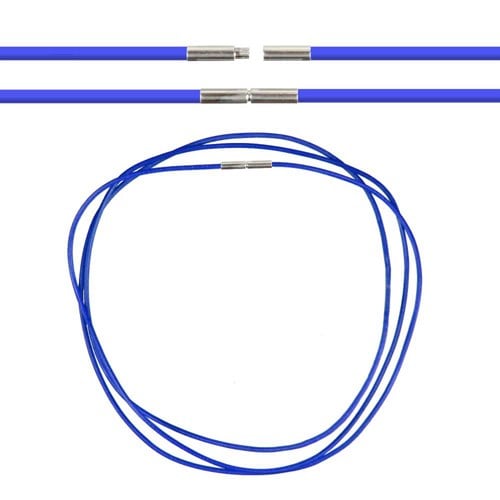 Cordon cuir 38 cm bleu marine