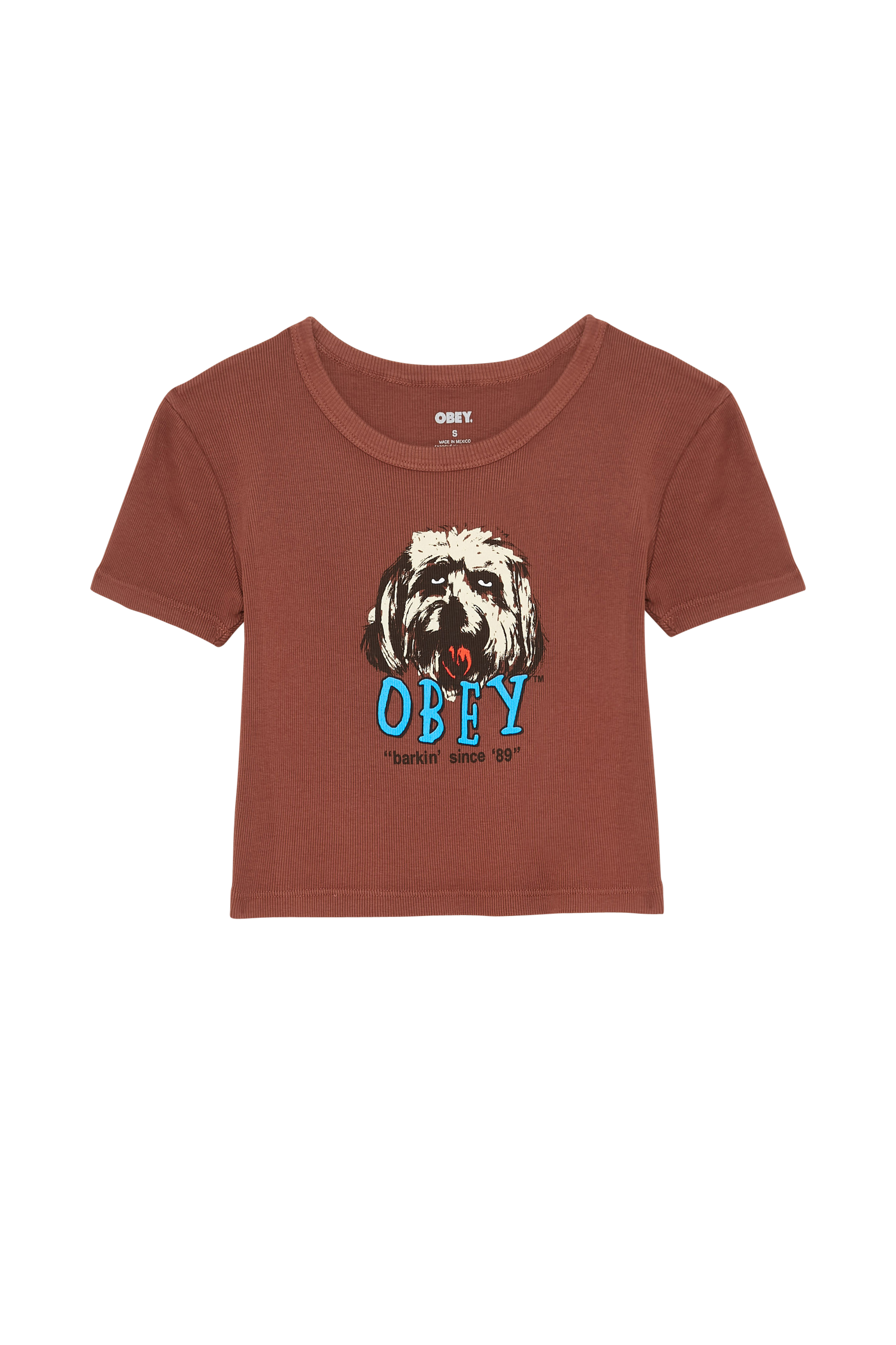 OBEY T-shirt BARKIN SINCE 89 Marron