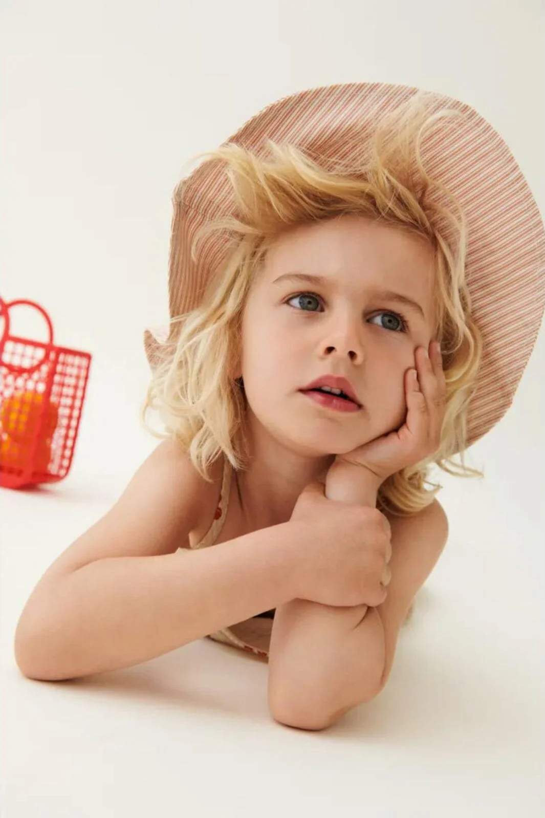 Liewood Amelia Stripe Sun Hat y d stripe tuscany rose creme de la creme