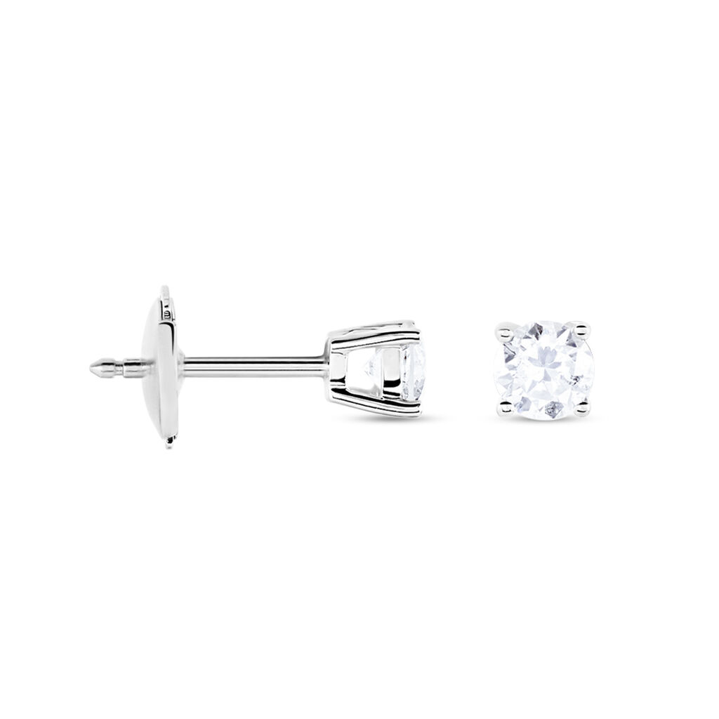 Boucles D'oreilles Puces Aphrodite Or Blanc Diamant