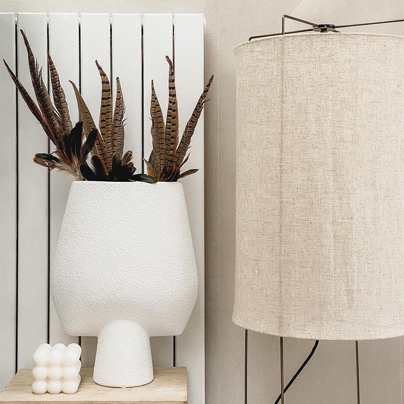 Design vloerlamp beige linnen kap - Rich