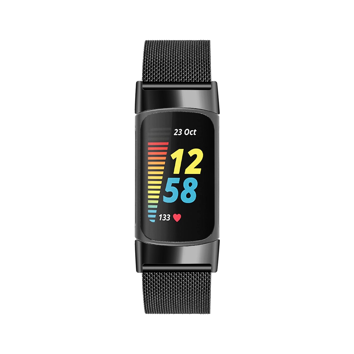 Klokkereim til Fitbit Charge 5 i rustfritt stål, sort