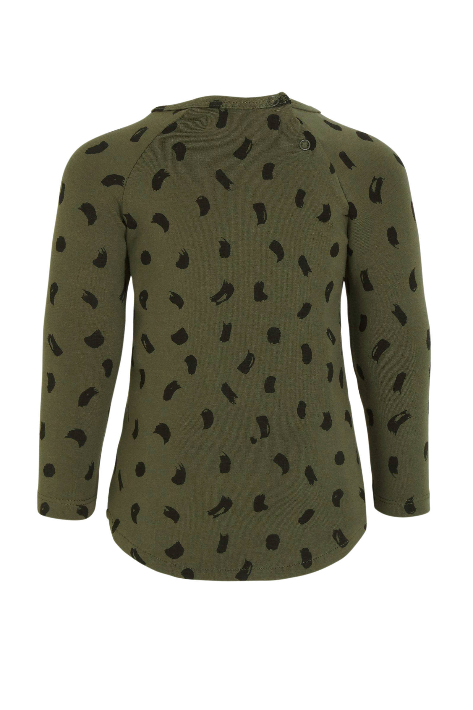 Your Wishes baby longsleeve met all over print donkergroen/zwart