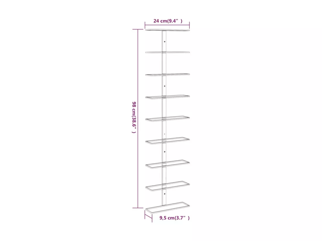 Casier à vin mural pour 9 bouteilles 2 pcs Blanc Fer