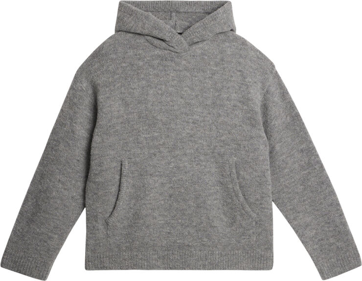 J. Lindeberg Broon Alpaca Blend Hoodie Mid grey melange