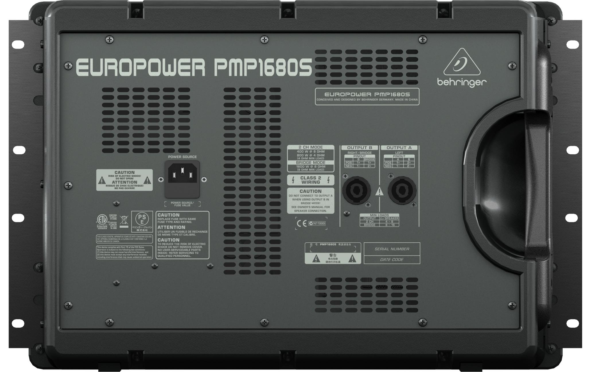 Mischpult PMP1680S<br>1600 W 10-Kanal-Power-Mixer mit Dual-Multi-FX-Prozessor