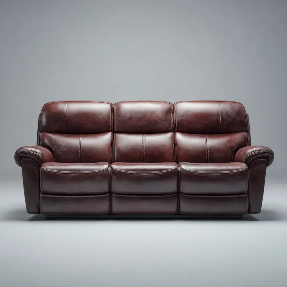 Dreisitzer-Sofa Leder 210x90x100 cm - Dunkelbraun - Klassisches Design
