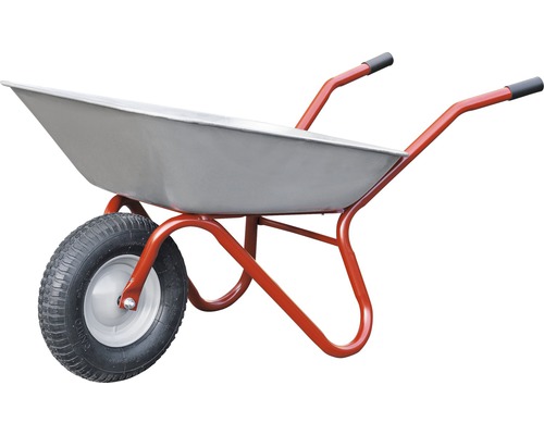 CAPITO Professionele Kruiwagen BECKER 85 Liter Platte Bak met Plaatstalen Bodem Luchtbanden met Kogellagers incl. Kunststof Handgrepen
