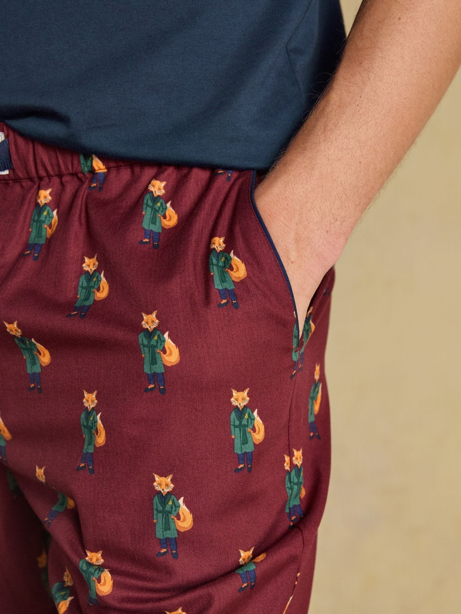Bordeauxrood - Joules Dozer pyjamabroek