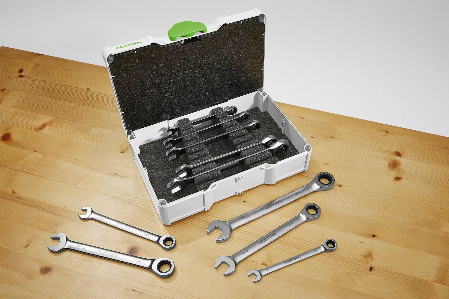 Festool SYS3 S 76-RRS-Set Ringratelsleutelset 10-delig in systainer - 8-17mm