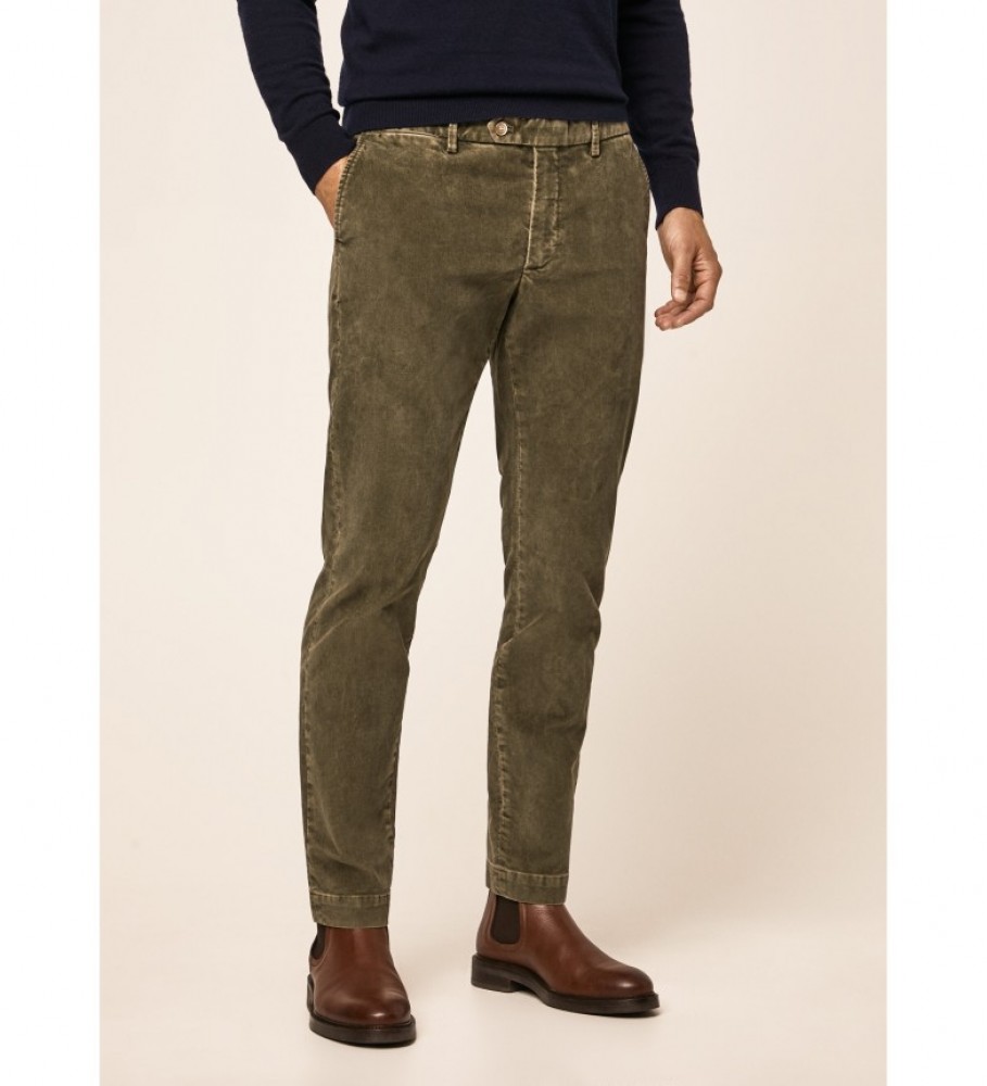 Calças chino de veludo cotelê Hackett, verdes