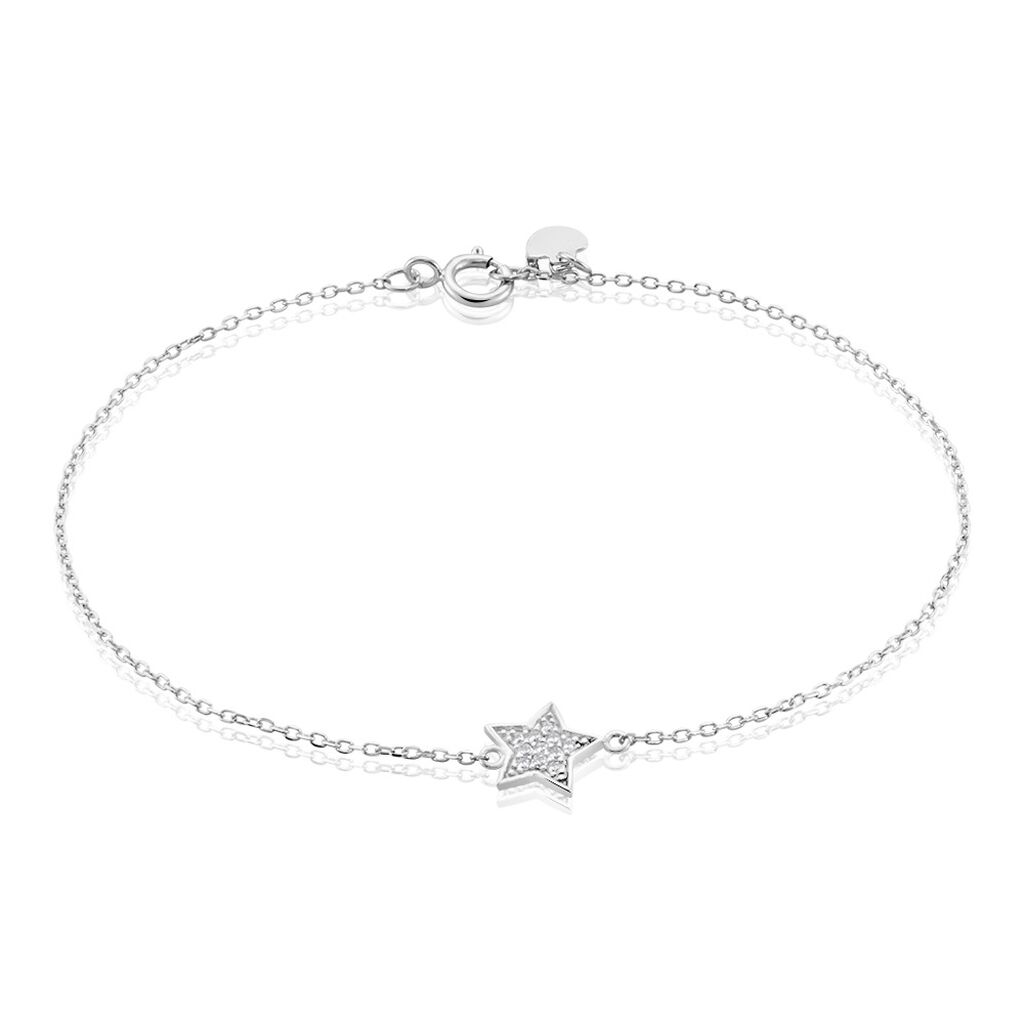Bracelet Or Blanc Priscilliano Oxydes De Zirconium