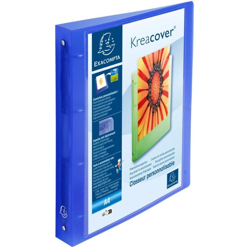 Classeur 4 anneaux 30mm polypropylène chromaline 10/10e Krea Cover - A4 maxi