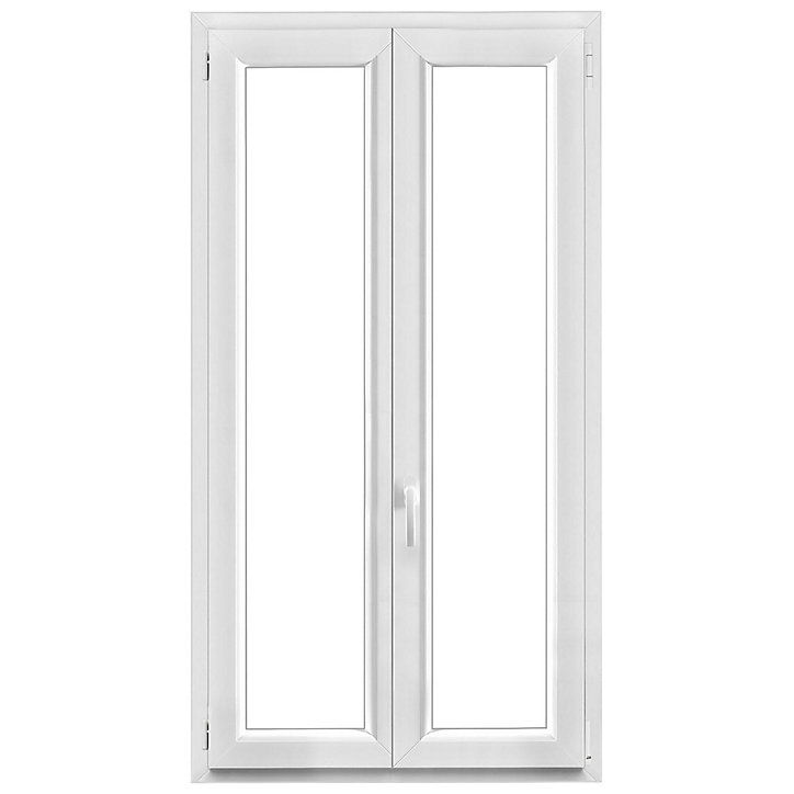 Fenêtre PVC 2 vantaux oscillo-battant GoodHome blanc - l.90 x h.165 cm