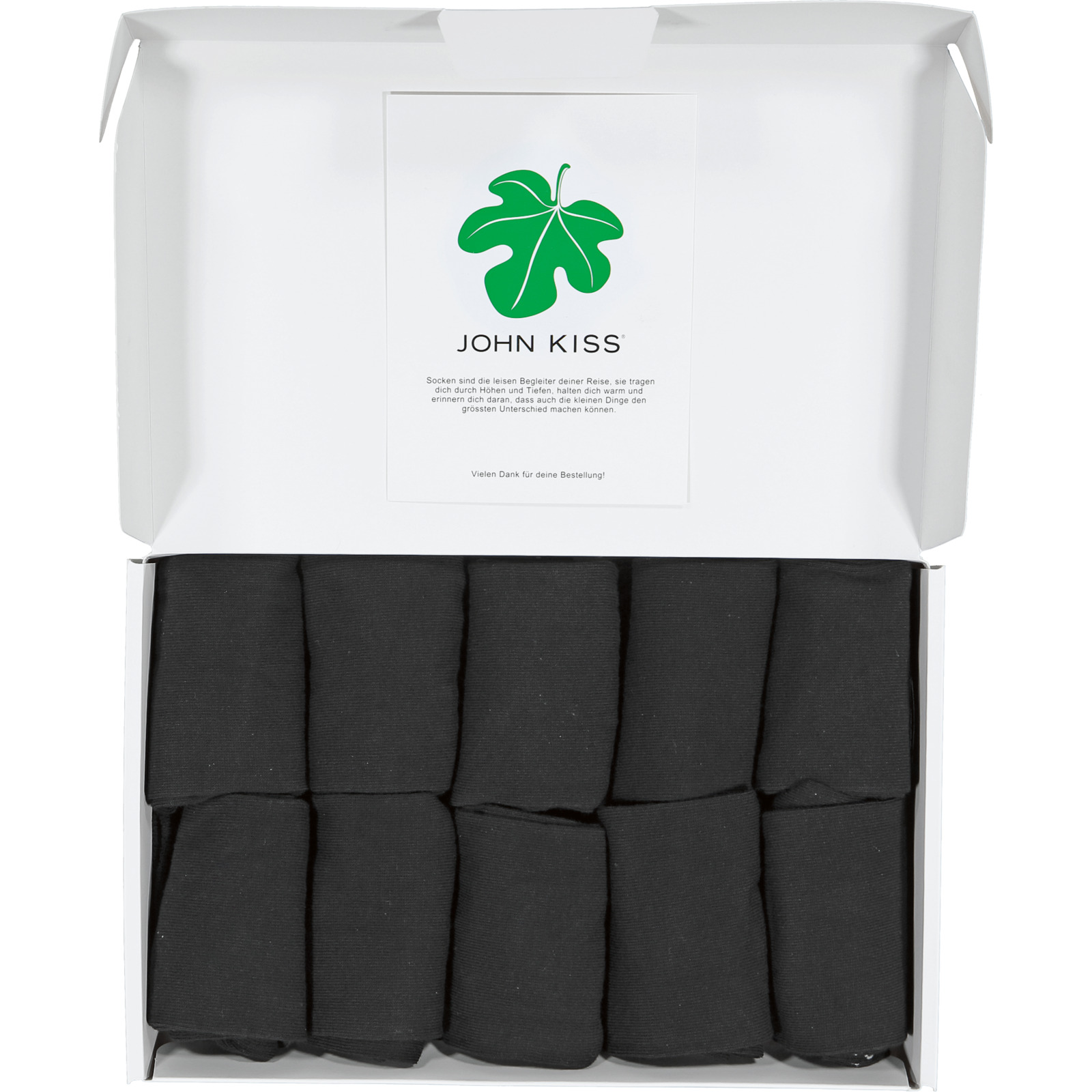John Kiss Erwachsenen-Socken, schwarz, 10 Paar