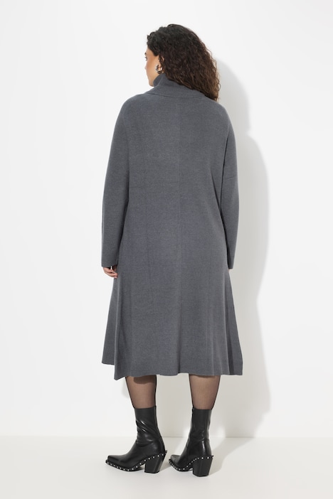 Long-Pullover, A-Linie, Stehkragen, Langarm