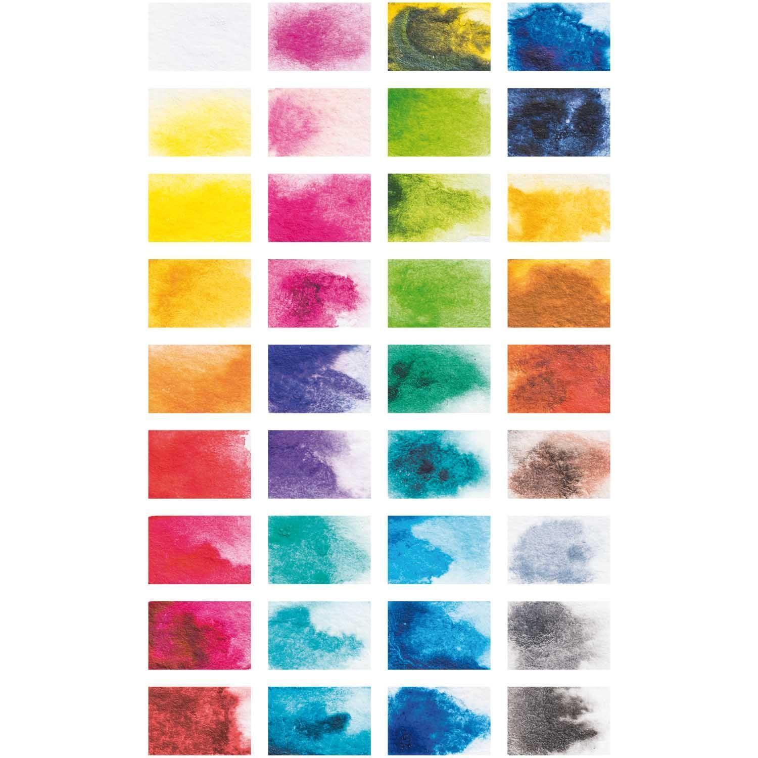 Aquarellfarben, 36 x 1/2 Näpfchen