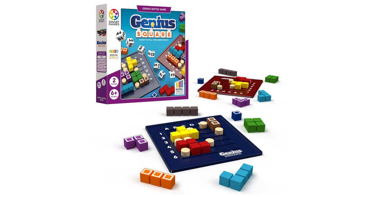 SmartGamesGenius Square + Dice Deduction Bundel Denkspel  (Nederlands, 1 - 2 spelers, Vanaf 6 en 10 jaar, 60 opdrachten)