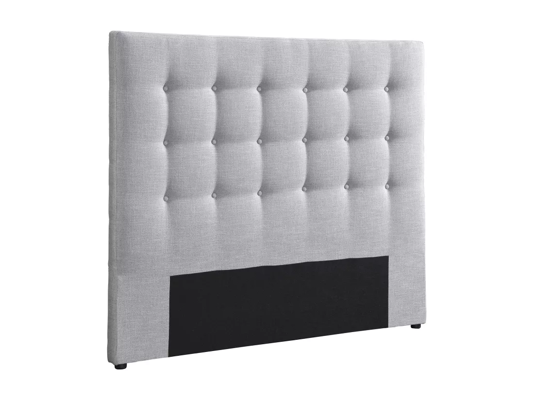 Tête de lit capitonnée 140 cm - Tissu - Gris clair - FRANCESCO