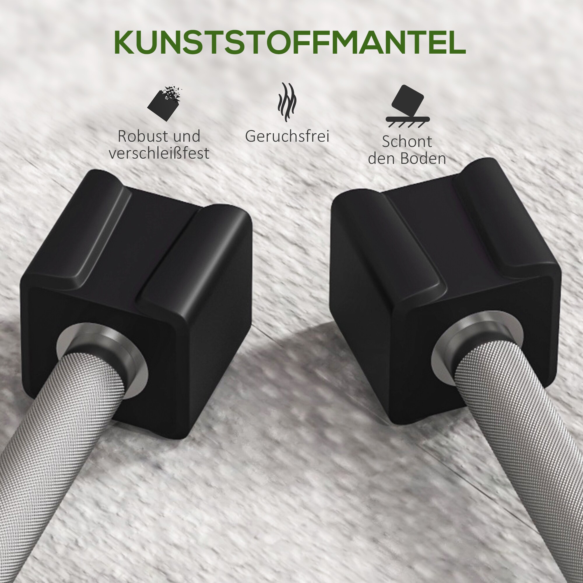 SPORTNOW Kurzhanteln im 2er Set mit je 5 kg schwarz 27L x 7B x 7H cm