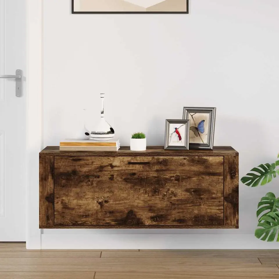vidaXL - Wandschoenenkast - Bruin - Bewerkt hout