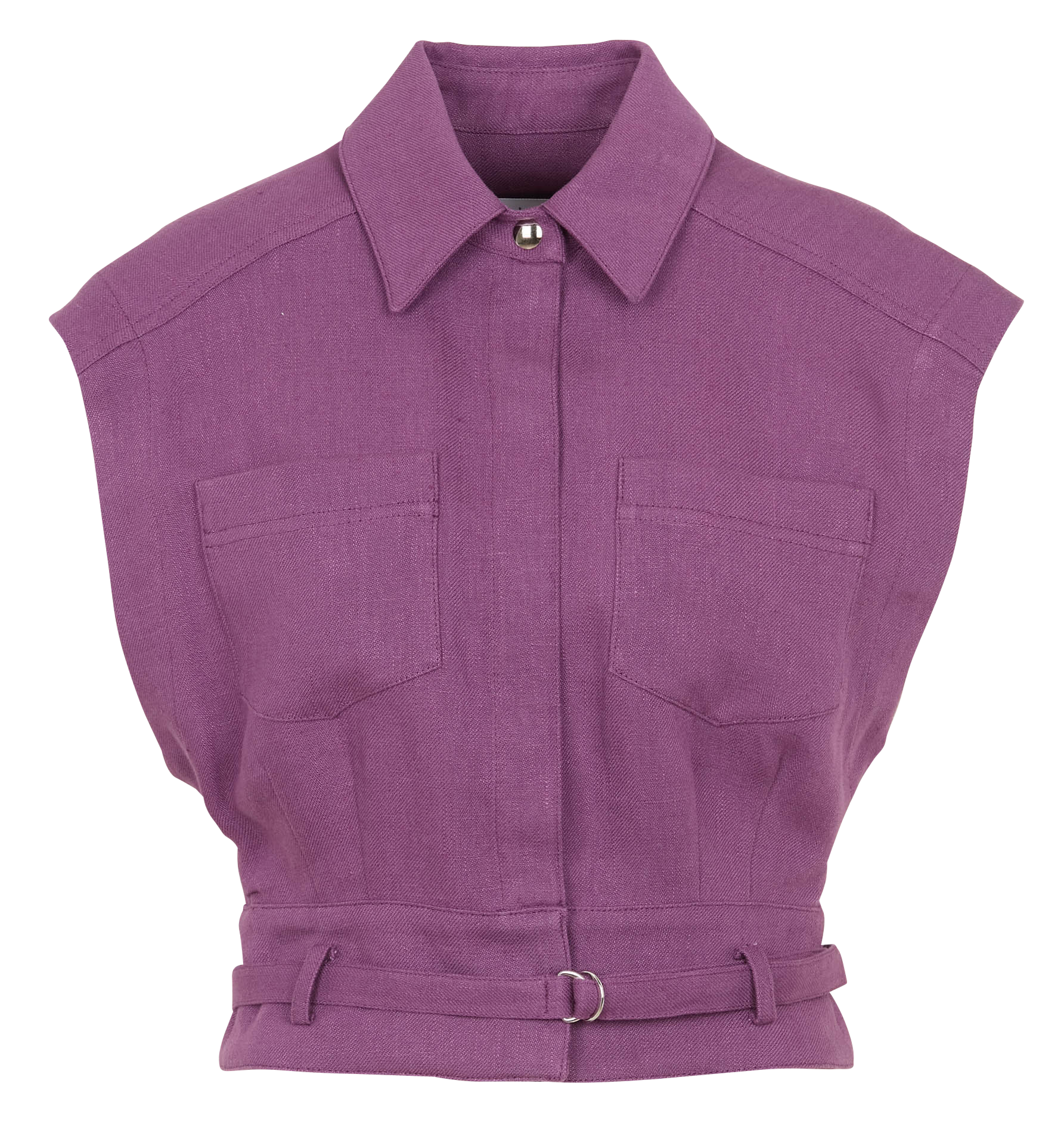 SAIMA - Gilet col classique en lin| Violet