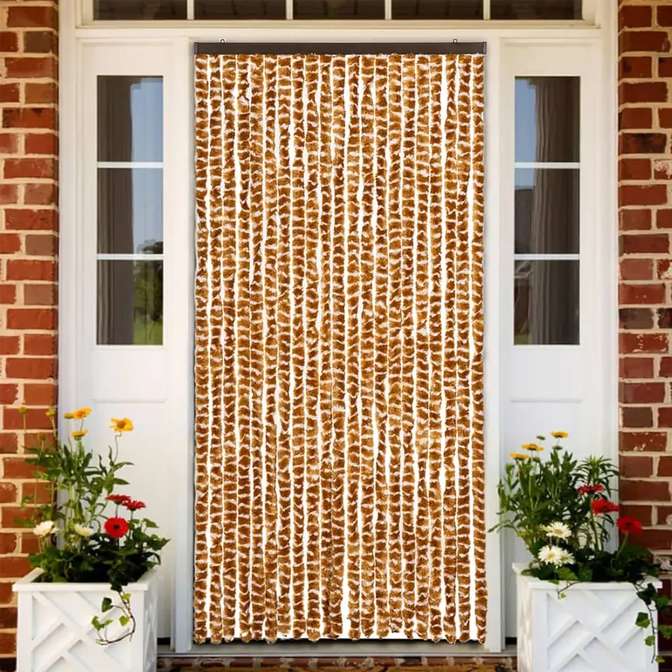 vidaXL - Deurgordijn - Geel - Polypropyleen - 90 x 220 cm