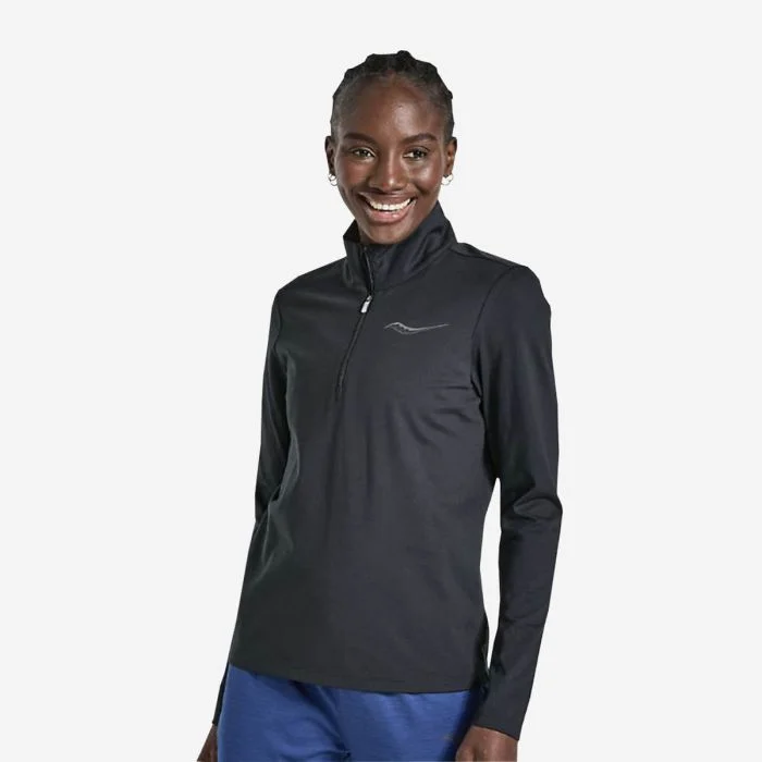 Saucony Dame Trøjer Solstice 1/4 Zip Sort
