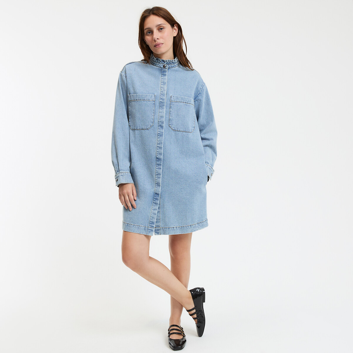 COLEÇÃO LA REDOUTE<br>Vestido curto reto, mangas compridas
